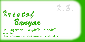 kristof banyar business card